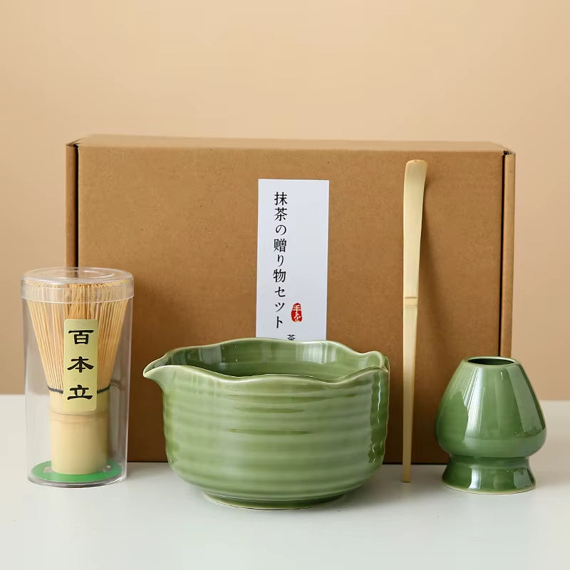Matcha Whisk Set, 8Pcs Floral Ceramic Matcha Set Matcha Thoughtful Matcha Whisk Gift for Matcha Lover